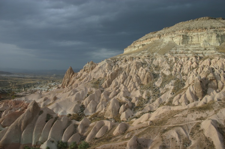 Turkey Central Anatolia Cappadocia, Cappadocia, White Hill before evening storm, Walkopedia