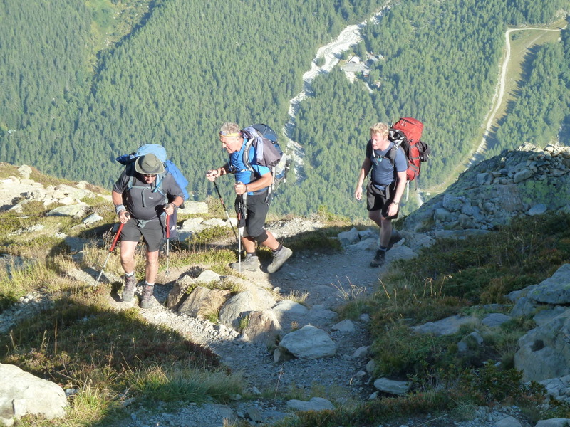 France Alps Mt Blanc Area, Tour of Mt Blanc , On final ascent to Tete aux Vents, Walkopedia