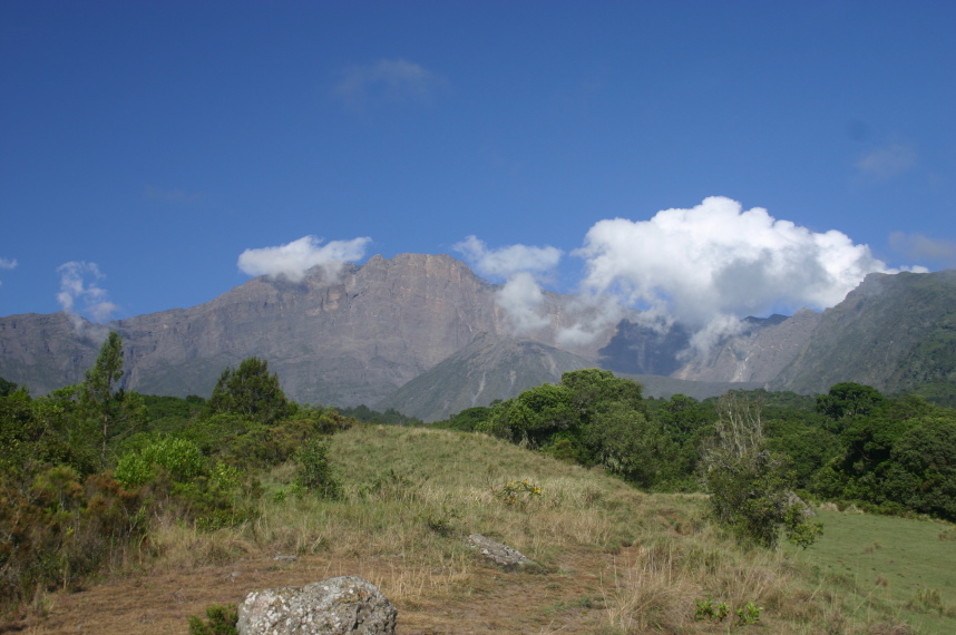 Tanzania, Mt Meru, Looking back up, from way down, Walkopedia