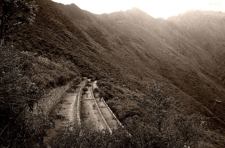 Peru Cuzco/Inca Heartlands Area, Inca Path to Choquequirao, Inca Terraces in Black and White - © From Flickr user Roubicek, Walkopedia