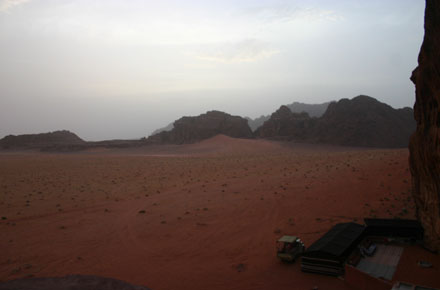 Jordan Wadi Rum, Wadi Rum, Wadi Rum - Southern end of Jebel Rum at sundown, Walkopedia