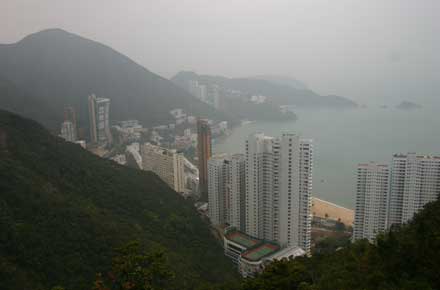 China Hong Kong, Over and Around Mt Violet, Repulse Bay, misty, Walkopedia