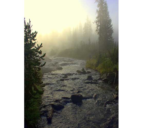 USA Western: Yellowstone NP, Bechler River and Canyon, Bechler River Canyon and Trail - The Rain is Clearing, Walkopedia
