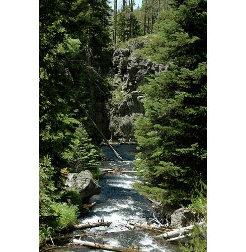 USA Western: Yellowstone NP, Bechler River and Canyon, Bechler River Canyon and Trail - Before Silver Scarf Falls, Walkopedia