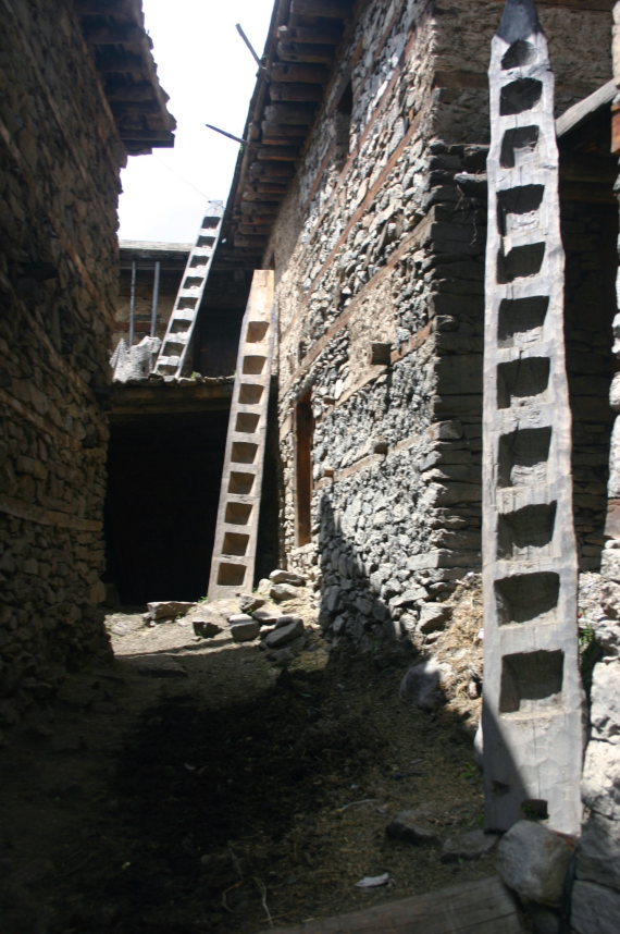 Nepal Western Nepal, Upper Humla Valley, Cubist ladders, Walkopedia