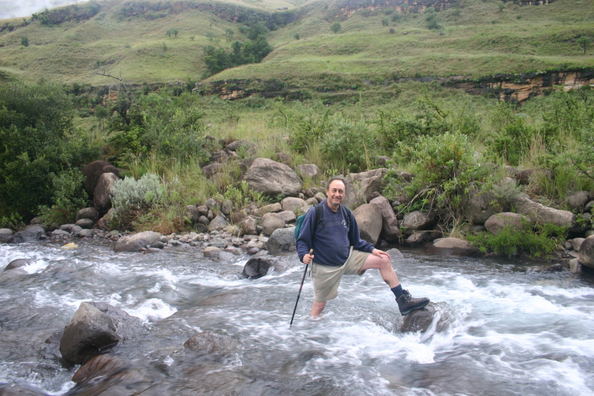 South Africa Drakensberg, North Drakensberg Traverse, Near the end and too tired to remove boots, Walkopedia