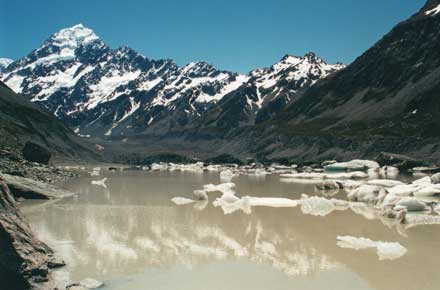 New Zealand South Island Mount Cook Area, Iceberg/Hooker Glacier Lake, Iceberg Lake - , Walkopedia