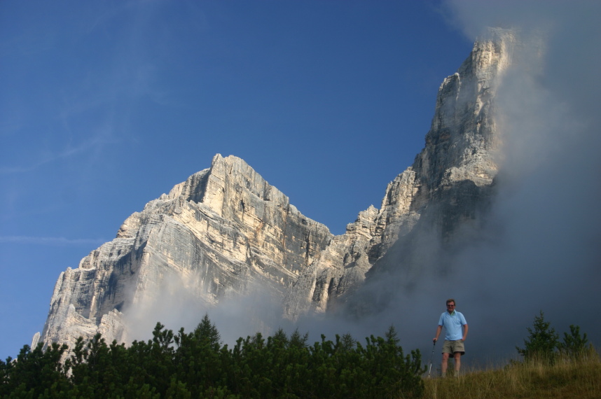 Italy Dolomites, Dolomites Hikes and Walks, Pelmo through clearing mist, Walkopedia