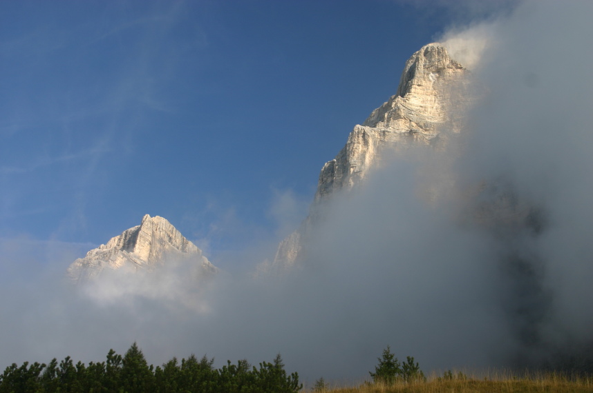 Italy Dolomites, Dolomites Hikes and Walks, Pelmo through clearing mist, Walkopedia