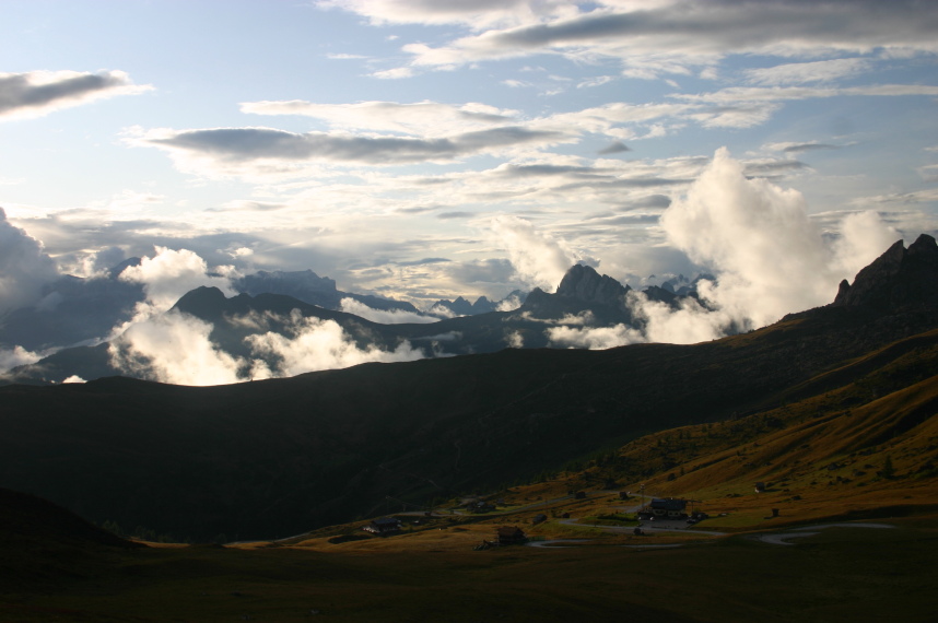 Italy Dolomites, Dolomites Hikes and Walks,  Evening light from Passo Giau, Walkopedia