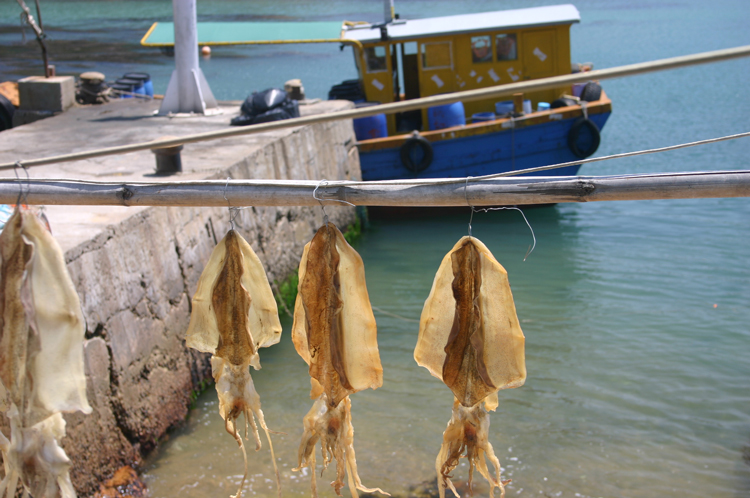 China Hong Kong, Po Toi, Drying Squid, Walkopedia