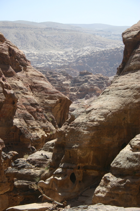 Jordan Petra, Al Deir (Monastery) Circuit, From near the top, petra basin opening up, Walkopedia