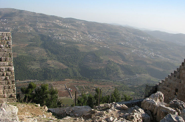 Jordan, Ajloun Woodland Reserve, Town and farms From fortress - © From Flickr user Dale Gillard, Walkopedia