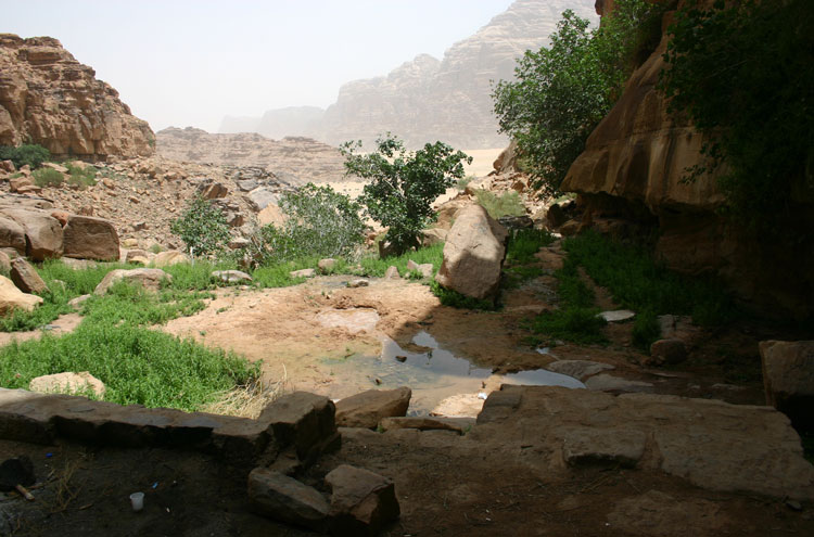 Jordan Wadi Rum, Lawrence's Spring, From the Spring, Walkopedia