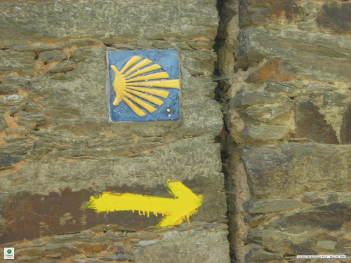 Spain NW The Camino, Camino de Santiago, Typical Route Sign, Camino de Santiago, Walkopedia