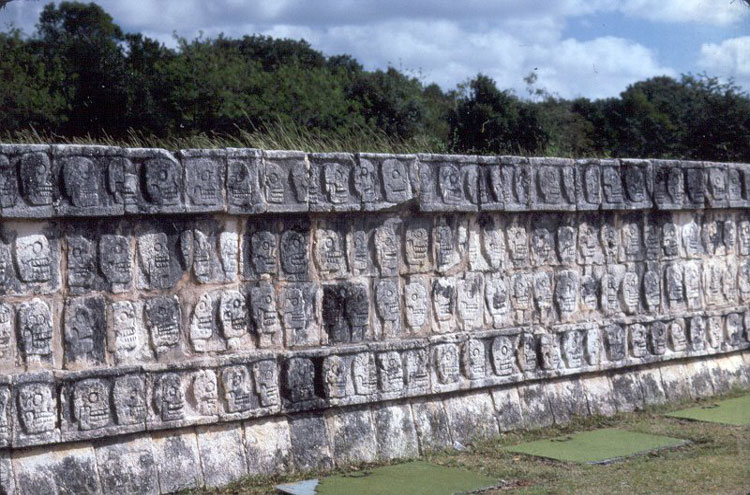 Mexico Yucatan Peninsula, Chichen Itza, Wall of Skulls (Tzompantli), Walkopedia