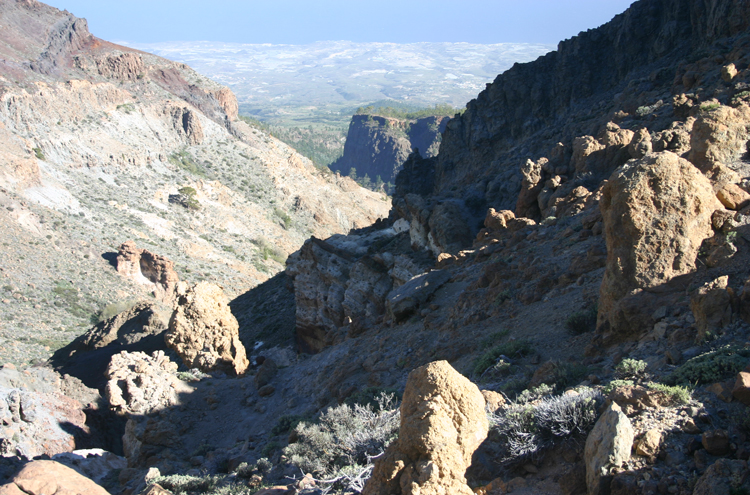 Spain Canary Islands: Tenerife, Guajara, Barranco From the high ridge, Walkopedia