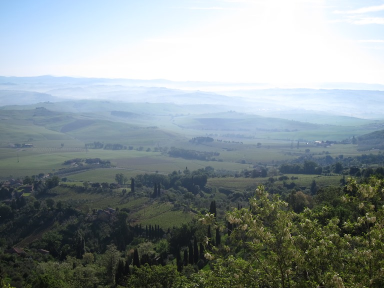 Italy, Via Francigena, Tuscany - From Hotel room, Montalcino, morning, Walkopedia