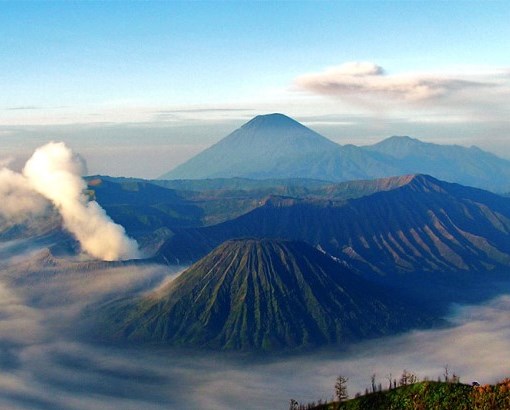 Indonesia Java, Mt Semeru, Mt. Bromo foreground, Mt. Semeru Background , Walkopedia