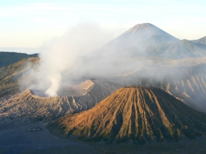 Indonesia Java, Mt Semeru, Sunrise view on Bromo crater, Mt. Semeru in the background , Walkopedia