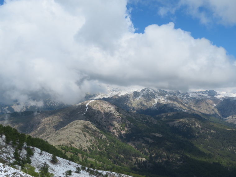 France Corsica, GR20, Capu de Vergio, high central mountains behind, Walkopedia