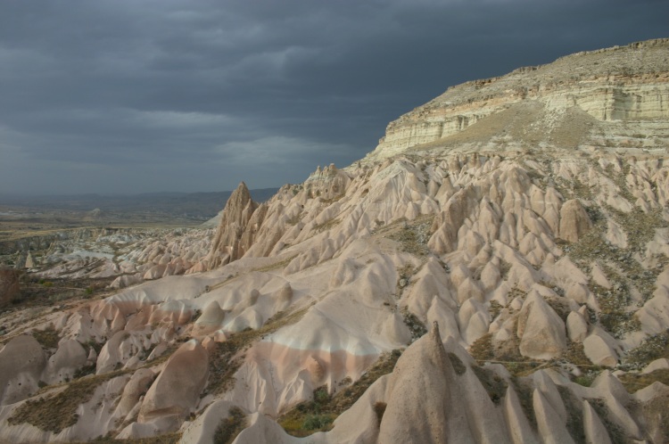 Turkey Central Anatolia Cappadocia, Ak Tepe, White Hill before evening storm, Walkopedia