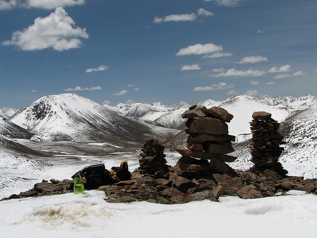 China Tibet, Tsurphu to Yangpachen  , Tsurphu to Yangpachen - summit cairns, Walkopedia