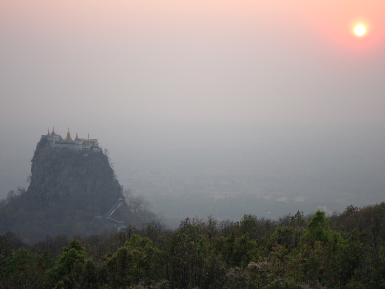 Myanmar, Mount Popa , Mt Popa - at Sunset, Walkopedia