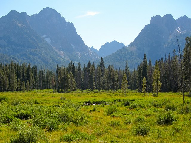 USA North-west, Sawtooth Mountains/Traverse, Sawtooth Mountains - View From Fish Hook Creek Meadow, Walkopedia