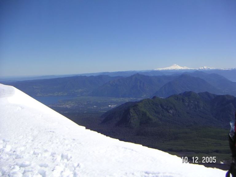 Chile Patagonia: Villarrica NP, Villarrica NP, Volcan Lanin, Viewed from Volcan Villarrica , Walkopedia