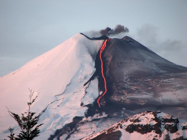 Chile Patagonia: Conguillio NP, Volcan Llaima, Volcan Llaima - 2008 eruption, Walkopedia