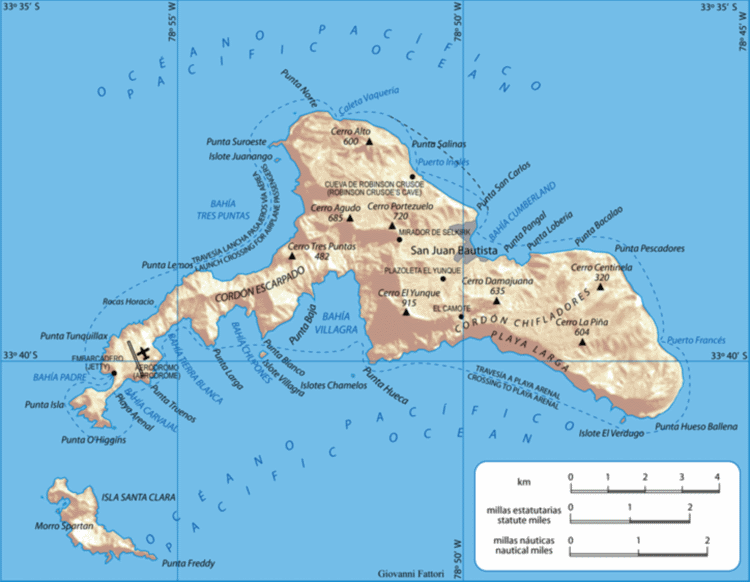 Chile, Juan Fernandez Islands, Juan Fernandez Islands - Map of the islands, Walkopedia