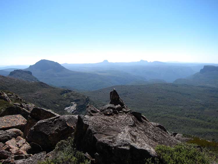 Perfectly sited pavilion on the summit plateau